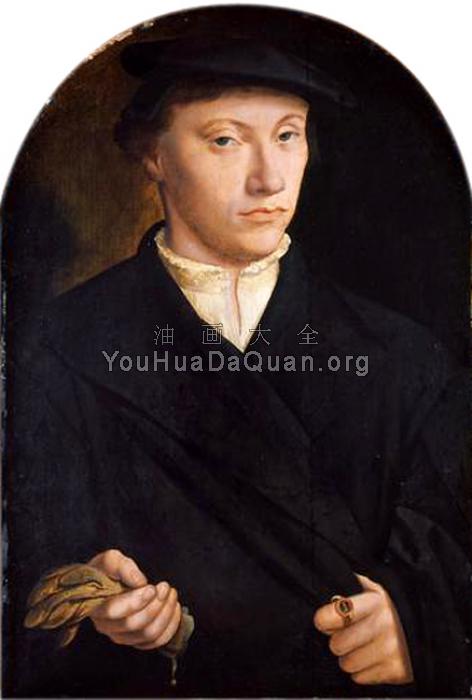 Portrait of a Young Man with Gloves - 巴特尔·布鲁因